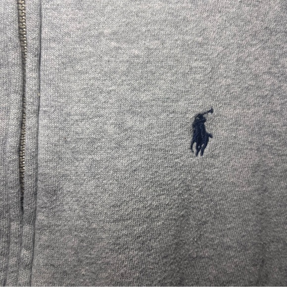 Polo Ralph Lauren Boys Gray Zip-Up casual everyday pony logo Hoodie Size S (8) - Picture 4 of 8